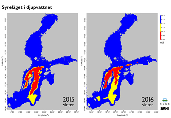 Syreläget i djupvattnet 2015 och 2016